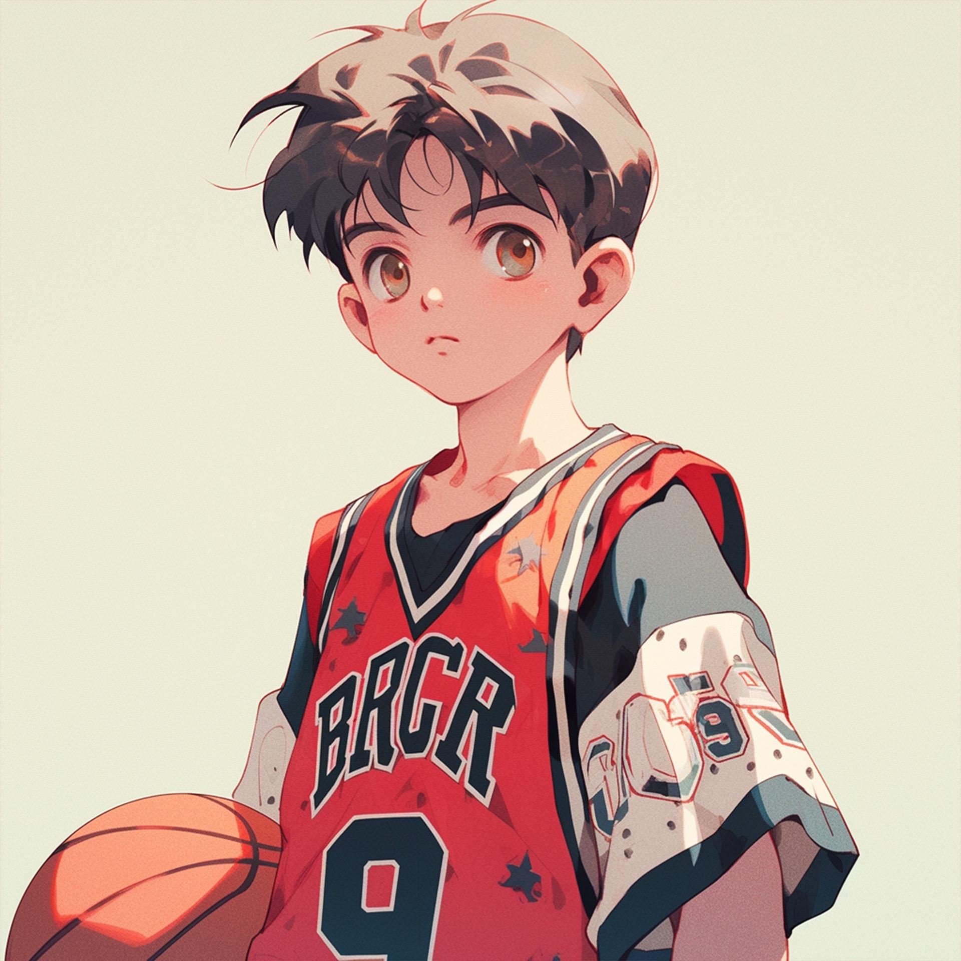 Cartoon avatar of a basketball boy, only his love remains unchanged #ai painting #quality avatar