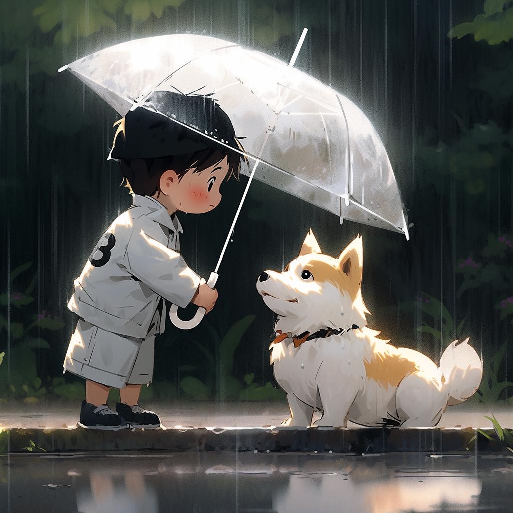 It’s raining, hurry up and hide under the umbrella #cure avatar #anime male head #young avatar